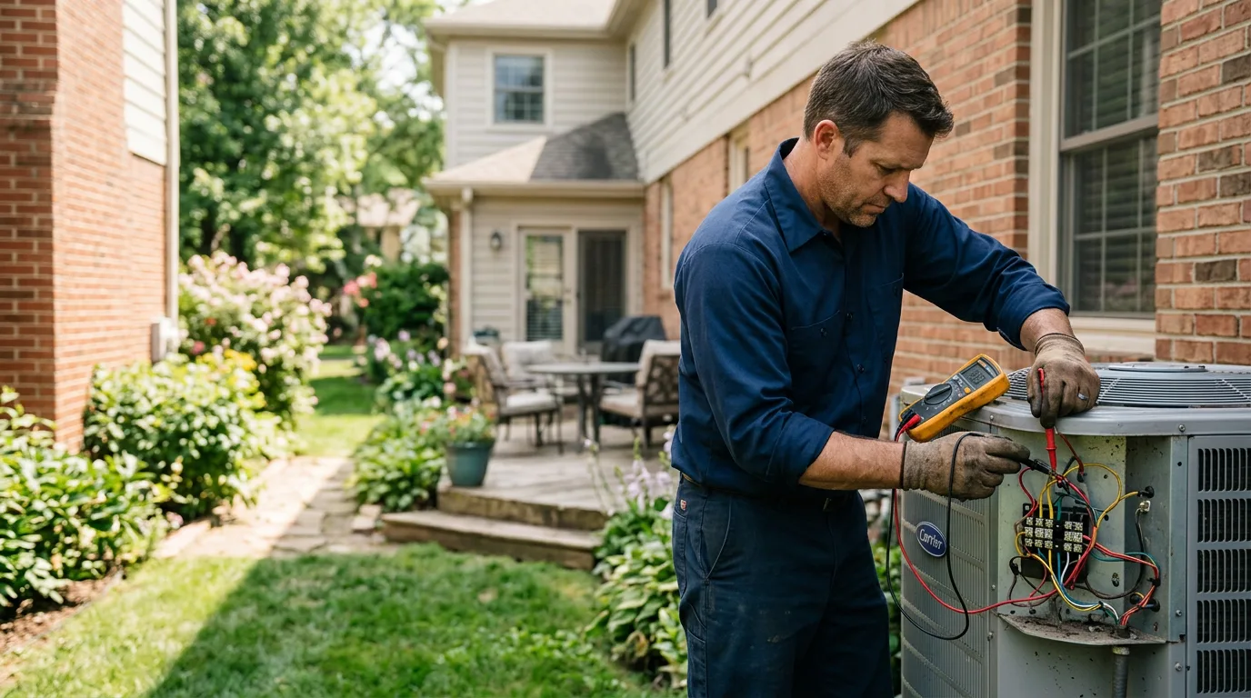 HVAC technician working near Boissevain, VA